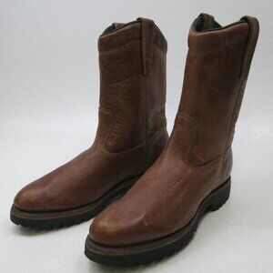 H. S. Trask Oil Tanned Leather Boots Footwear Mens Vibram Rubber Sole USA 7.5 M